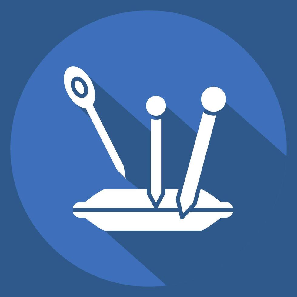 Icon Needle. related to Sewing symbol. long shadow style. simple design illustration vector
