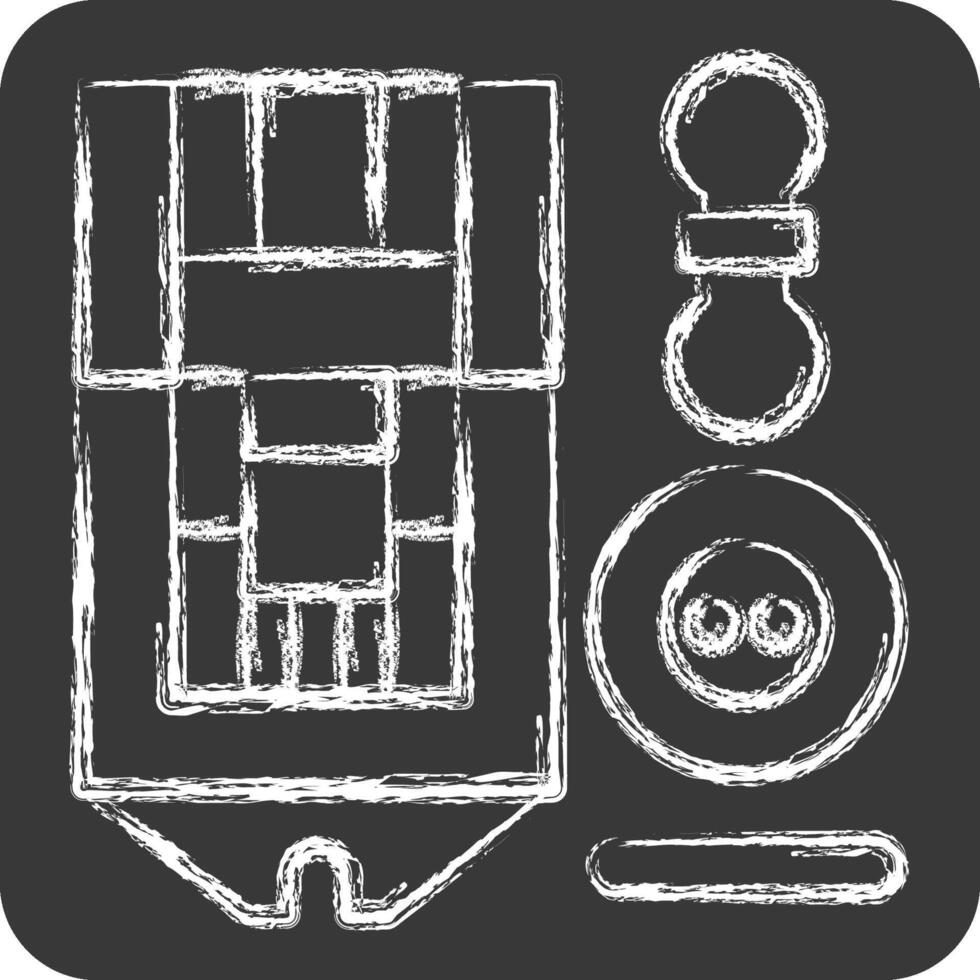 Icon ButtonHole Foot. related to Sewing symbol. chalk Style. simple design illustration vector