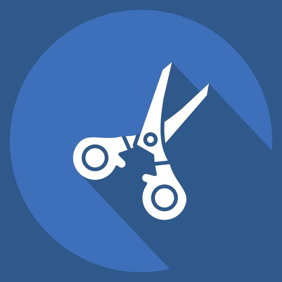 Icon Scissors. related to Sewing symbol. long shadow style. simple design illustration vector