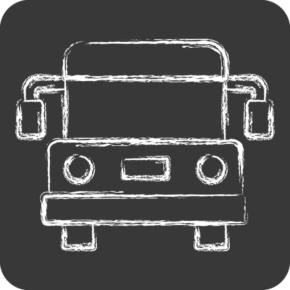 Icon Airport Bus. related to Airport symbol. chalk Style. simple design illustration vector