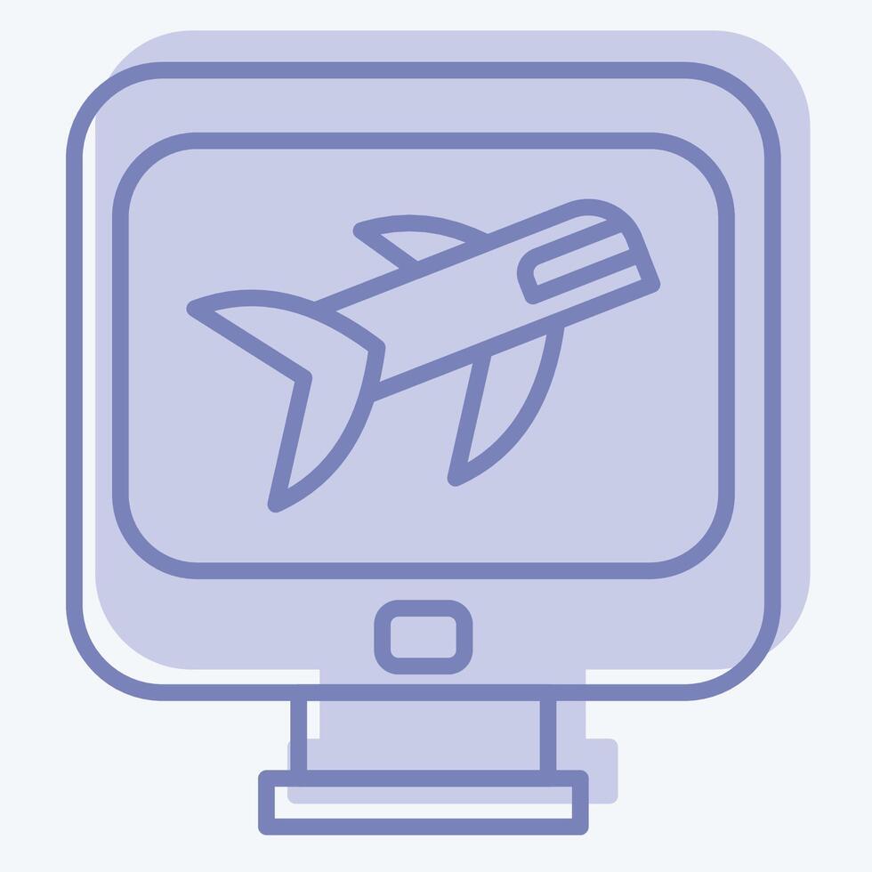 Icon Flight Check In. related to Airport symbol. two tone style. simple design illustration vector