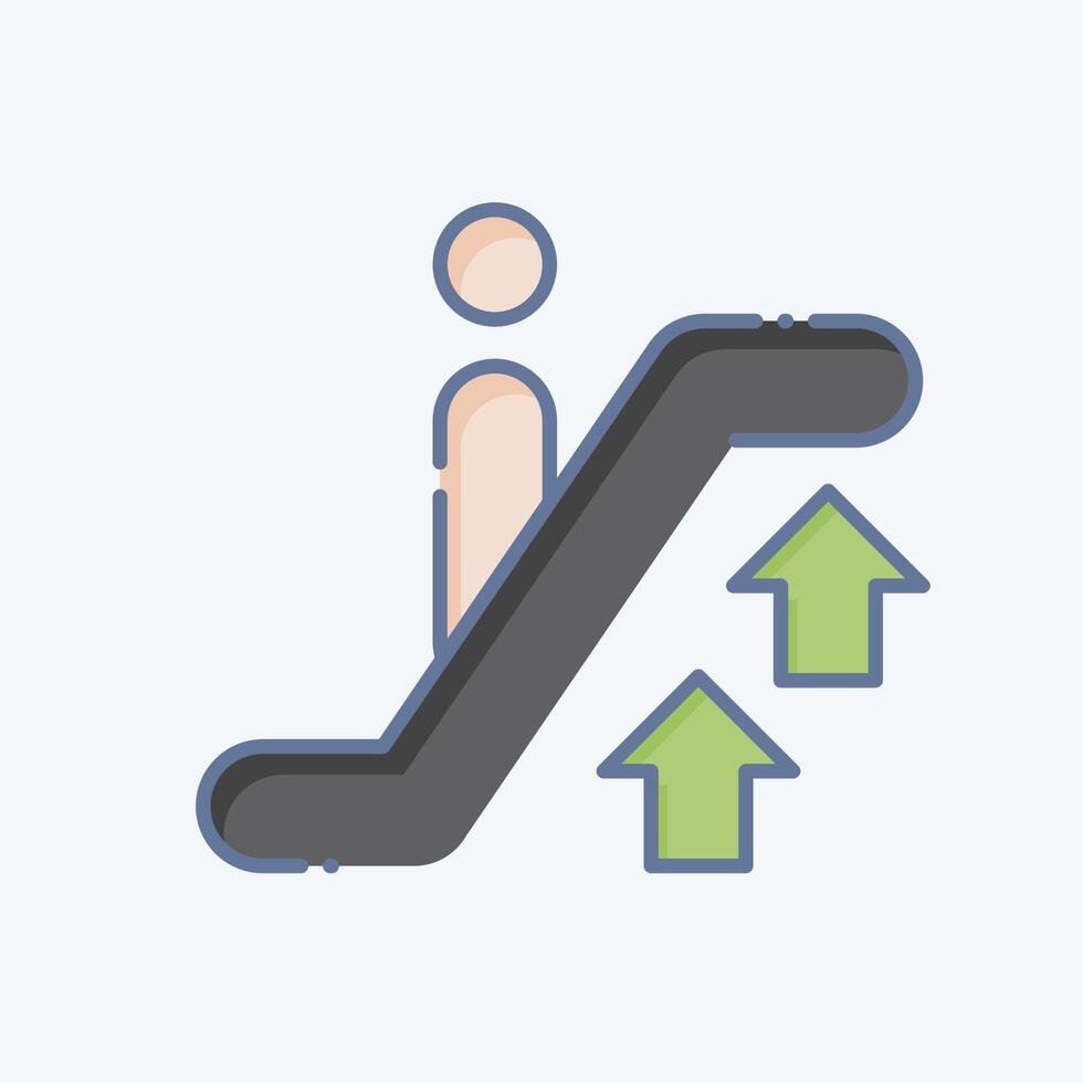 Icon Up Escalator. related to Airport symbol. doodle style. simple design illustration vector