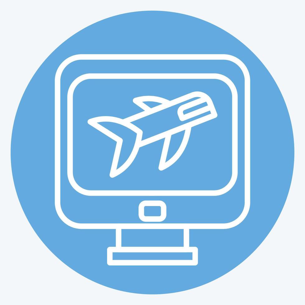 Icon Flight Check In. related to Airport symbol. blue eyes style. simple design illustration vector