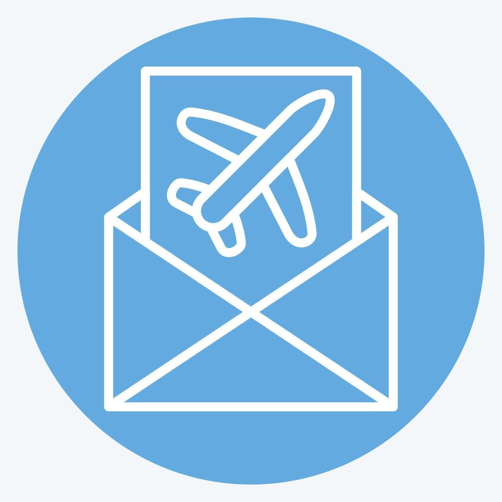 Icon Mail Confirmation. related to Airport symbol. blue eyes style. simple design illustration vector