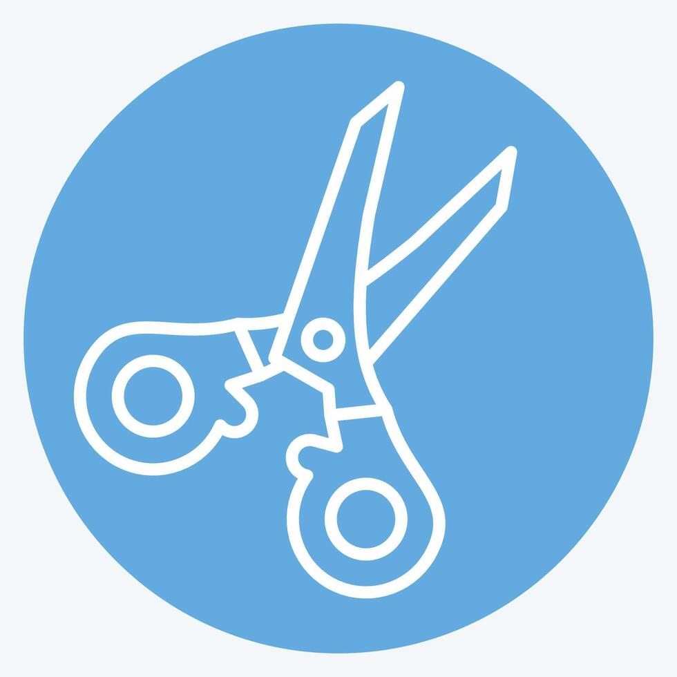 Icon Scissors. related to Sewing symbol. blue eyes style. simple design illustration vector