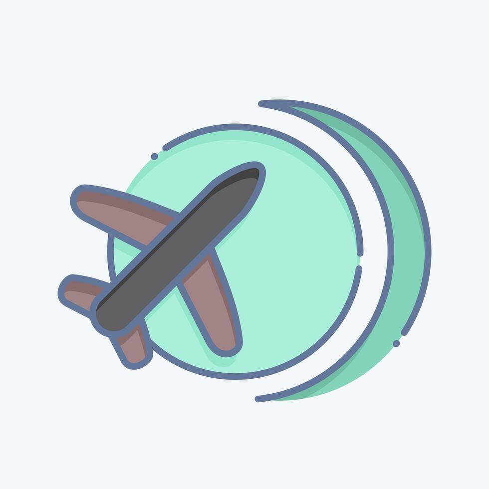 Icon International Flight. related to Airport symbol. doodle style. simple design illustration vector