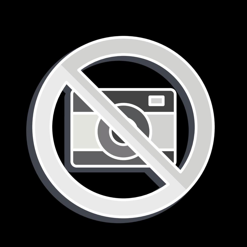 Icon Camera Prohibited. related to Airport symbol. glossy style. simple design illustration vector