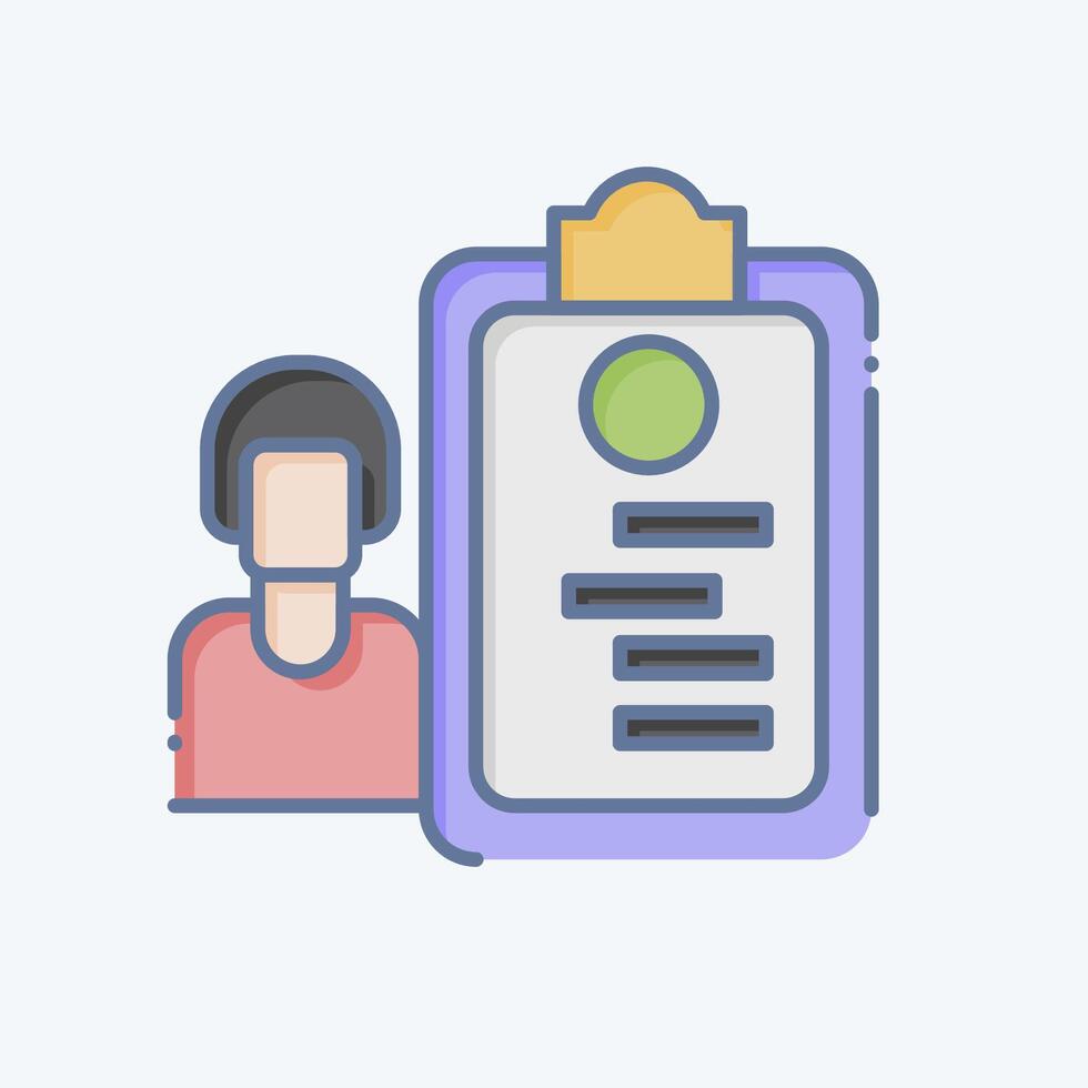 Icon Immigration Check. related to Airport symbol. doodle style. simple design illustration vector