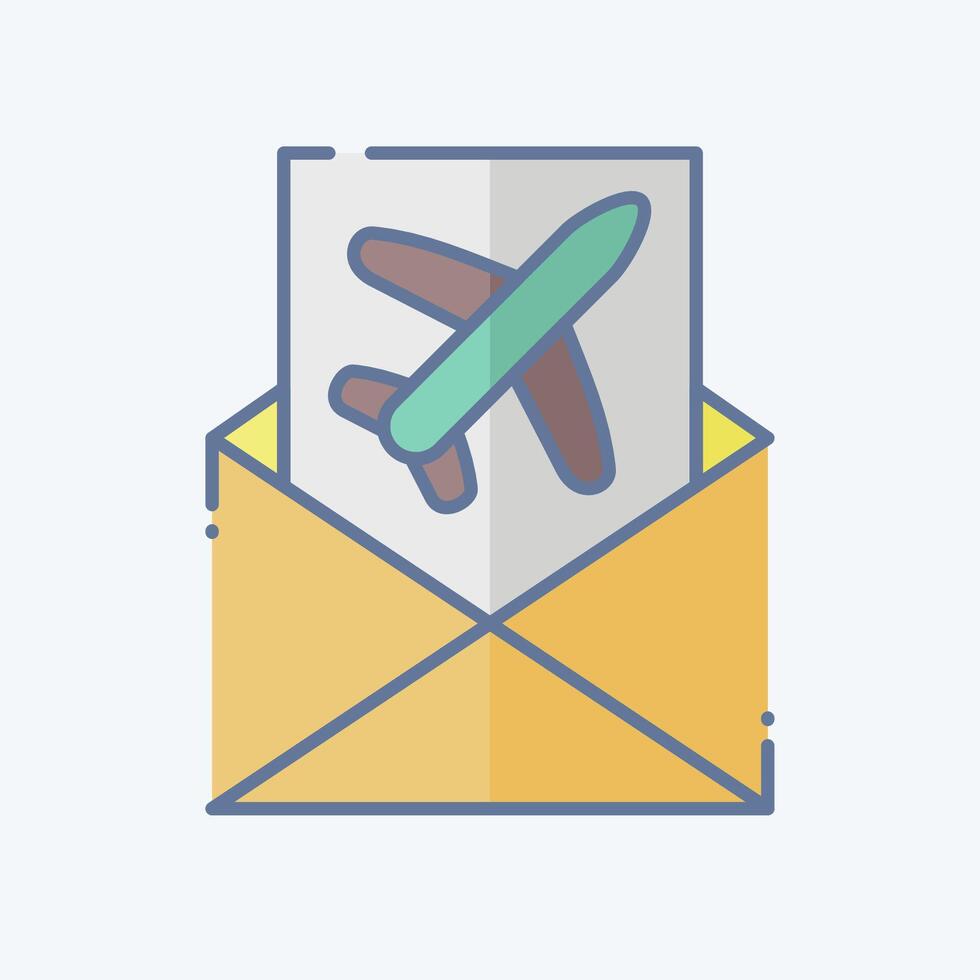 Icon Mail Confirmation. related to Airport symbol. doodle style. simple design illustration vector