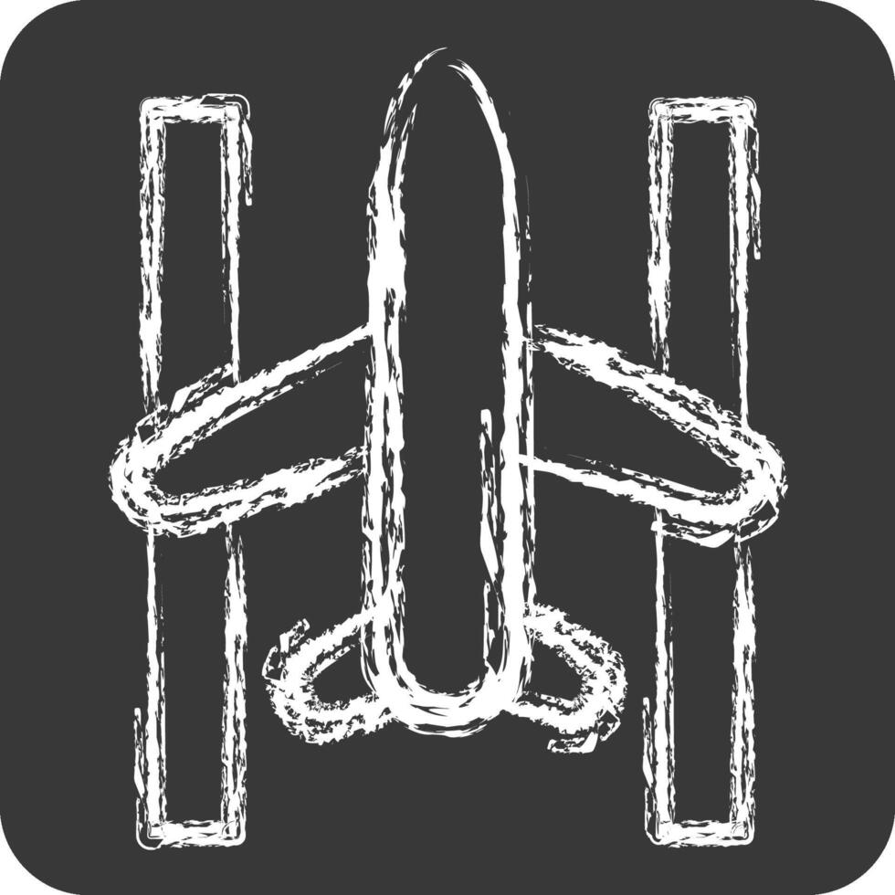 Icon Runway. related to Airport symbol. chalk Style. simple design illustration vector