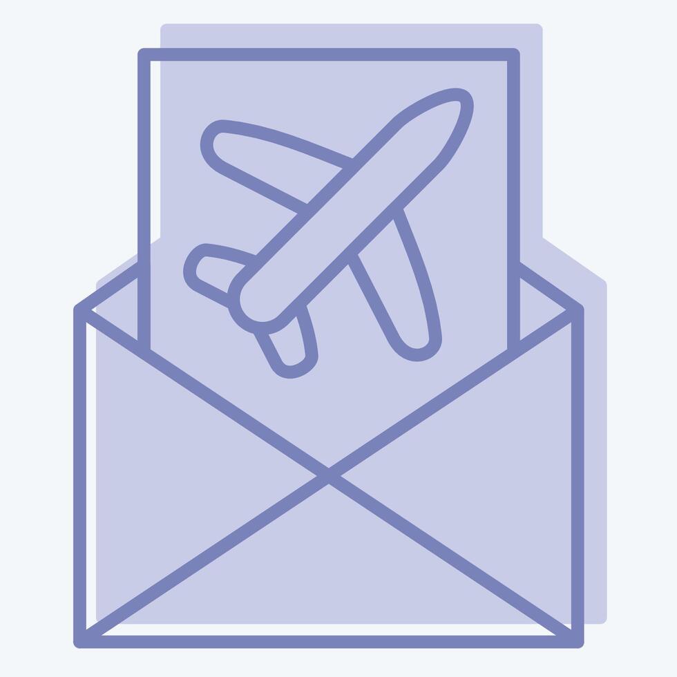 Icon Mail Confirmation. related to Airport symbol. two tone style. simple design illustration vector
