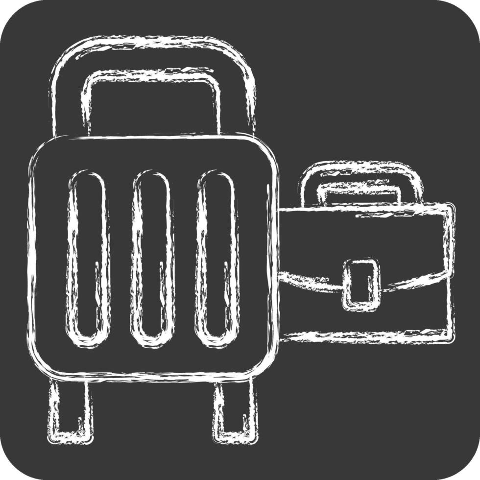 Icon Baggage. related to Airport symbol. chalk Style. simple design illustration vector