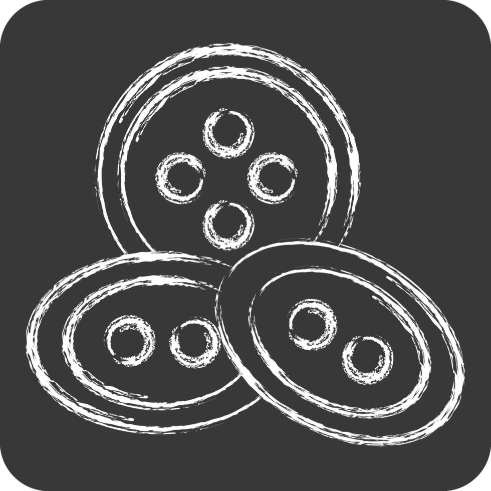 Icon Buttons. related to Sewing symbol. chalk Style. simple design illustration vector