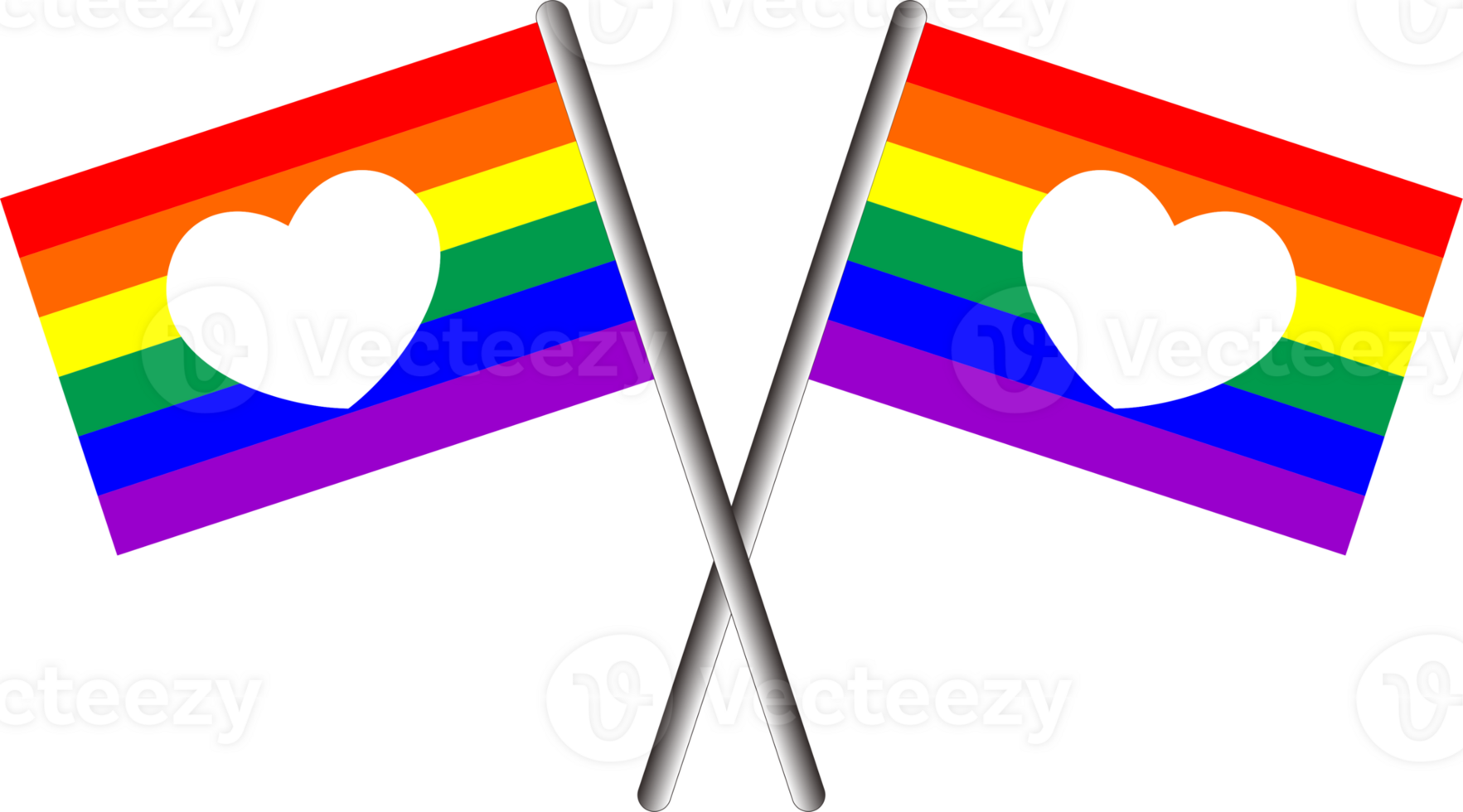 Rainbow flag and heart png