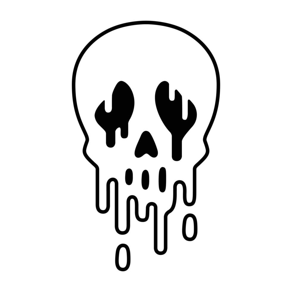 skull icon Halloween logo pirate symbol bone ghost head character cartoon illustration doodle design vector