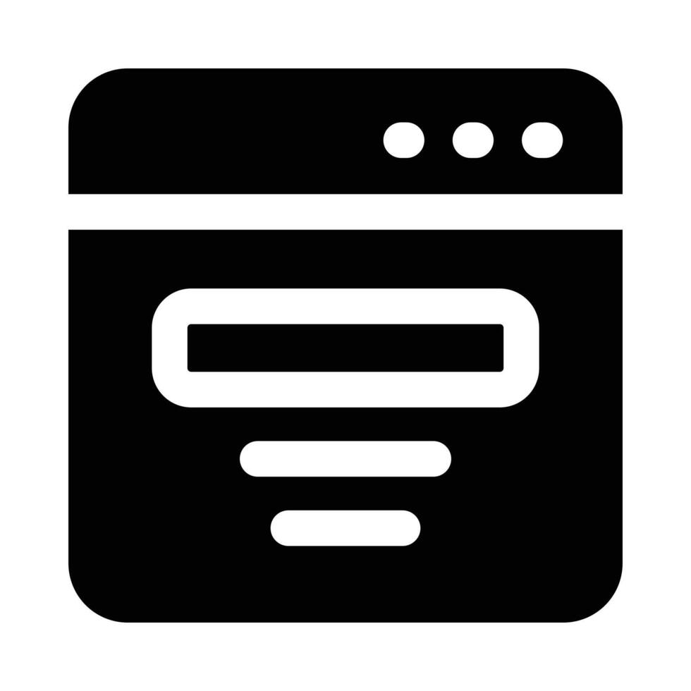 Simple Website glyph icon. The icon can be used for websites, print templates, presentation templates, illustrations, etc vector