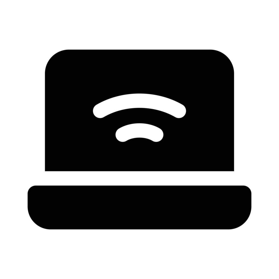 Simple Laptop glyph icon. The icon can be used for websites, print templates, presentation templates, illustrations, etc vector