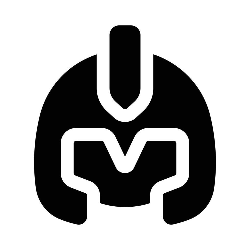 Simple Roman Helmet glyph icon. The icon can be used for websites, print templates, presentation templates, illustrations, etc vector