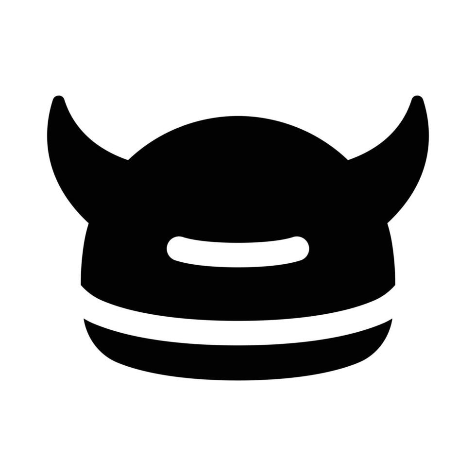 Simple Viking Helmet glyph icon. The icon can be used for websites, print templates, presentation templates, illustrations, etc vector