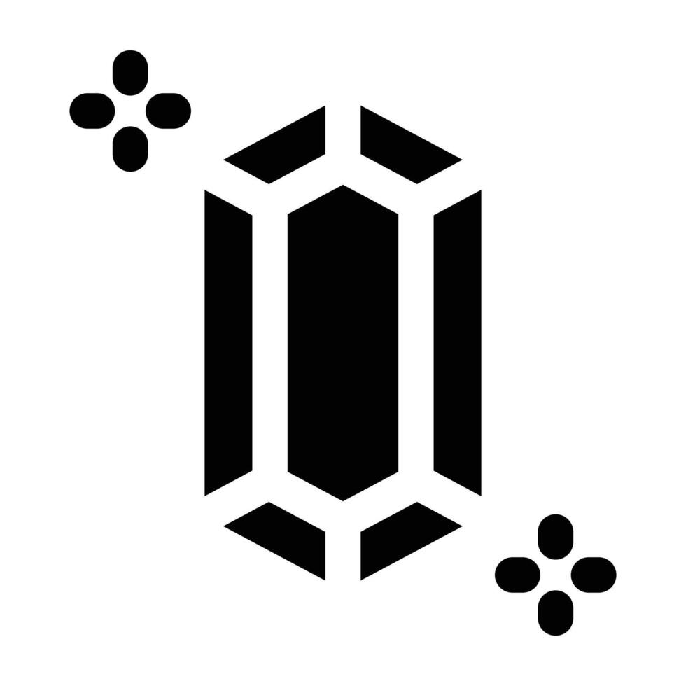 Simple Gem Stone glyph icon. The icon can be used for websites, print templates, presentation templates, illustrations, etc vector