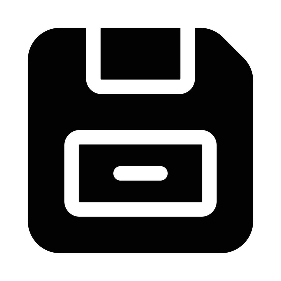 Simple Floppy Disk glyph icon. The icon can be used for websites, print templates, presentation templates, illustrations, etc vector