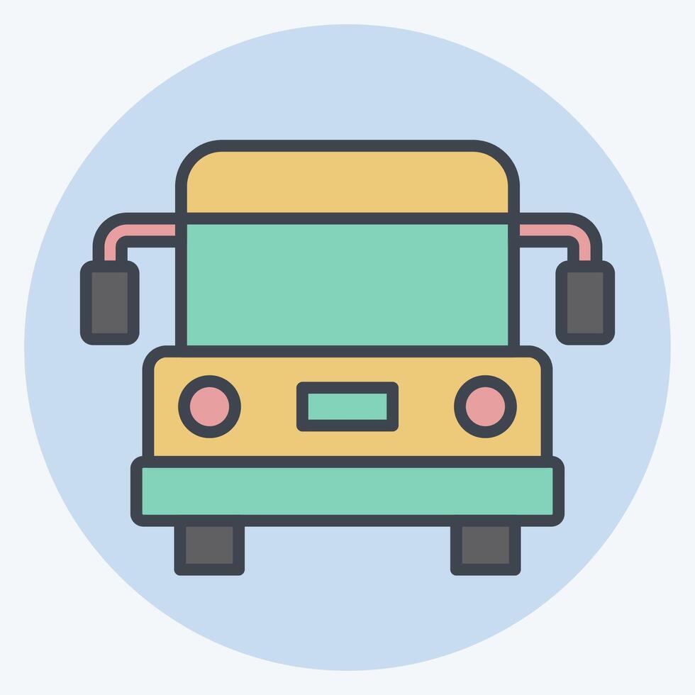 Icon Airport Bus. related to Airport symbol. color mate style. simple design illustration vector