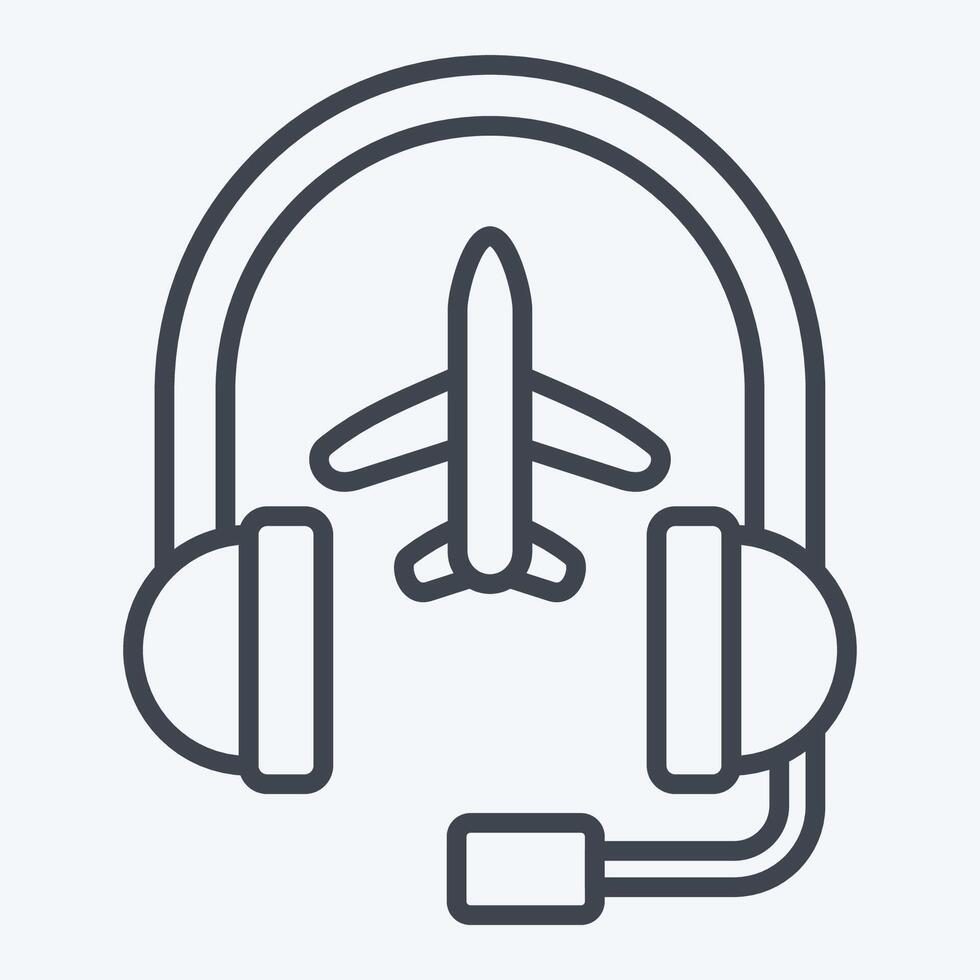 Icon Call Center. related to Airport symbol. line style. simple design illustration vector
