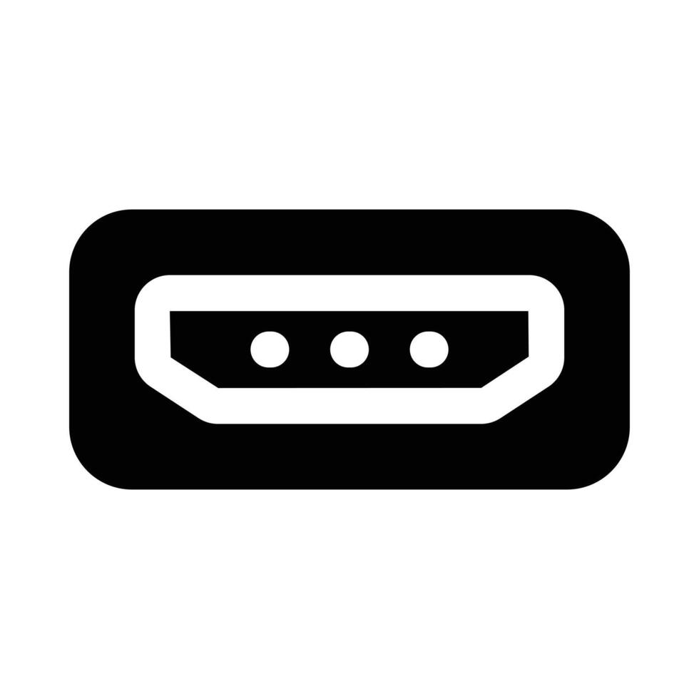 Simple Usb Port glyph icon. The icon can be used for websites, print templates, presentation templates, illustrations, etc vector