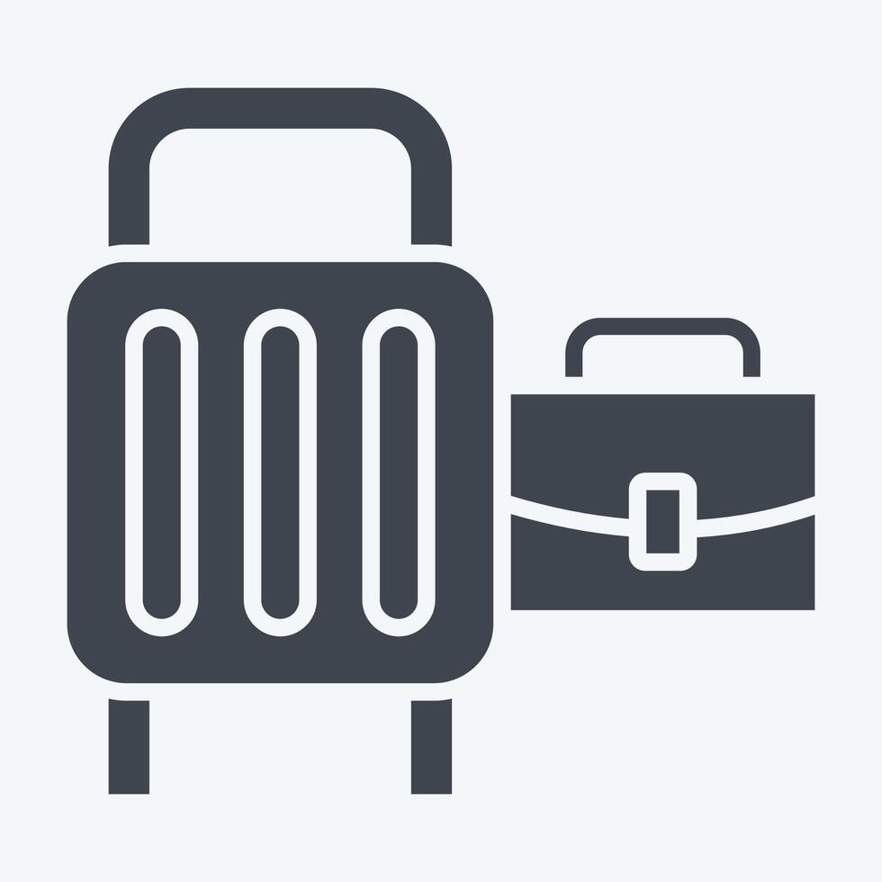 Icon Baggage. related to Airport symbol. glyph style. simple design illustration vector