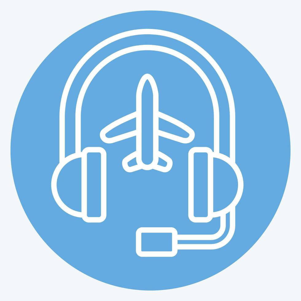 Icon Call Center. related to Airport symbol. blue eyes style. simple design illustration vector