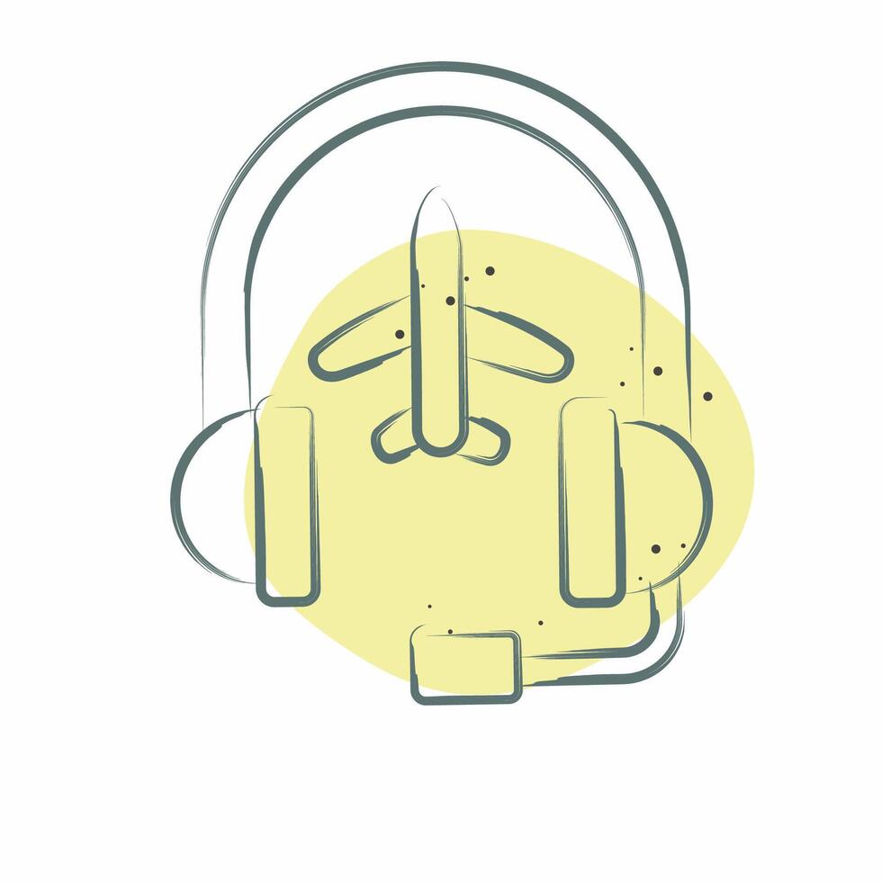 Icon Call Center. related to Airport symbol. Color Spot Style. simple design illustration vector
