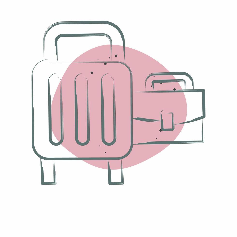 Icon Baggage. related to Airport symbol. Color Spot Style. simple design illustration vector
