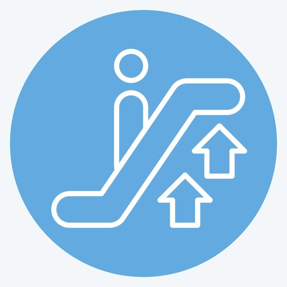 Icon Up Escalator. related to Airport symbol. blue eyes style. simple design illustration vector