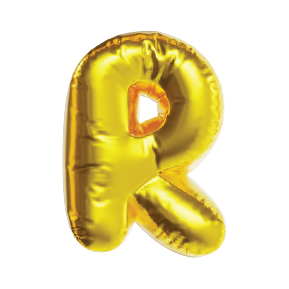 R Letter Font Gold Balloon Alphabet png