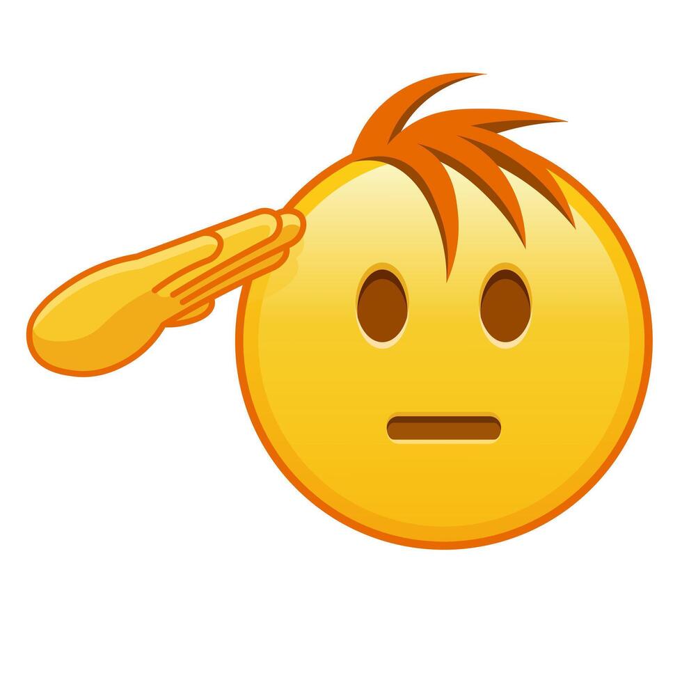 Emoji with hand on face Large size of yellow emoji smile with hair vector
