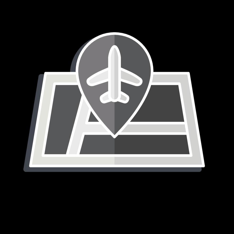 Icon Airport Location. related to Airport symbol. glossy style. simple design illustration vector