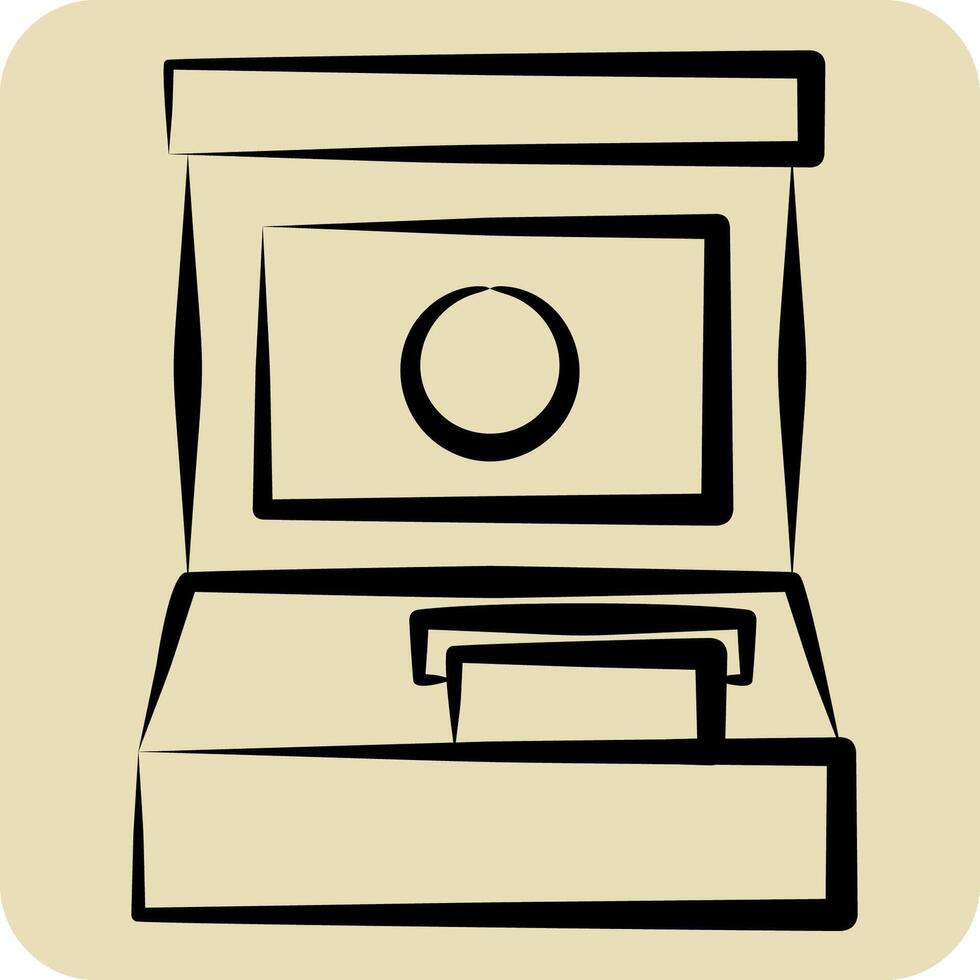 Icon Atm. related to Airport symbol. hand drawn style. simple design illustration vector