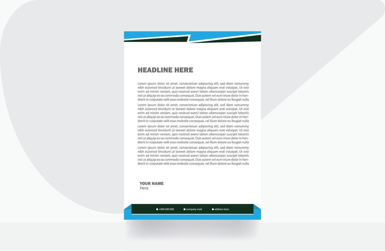letterhead design paper template vector