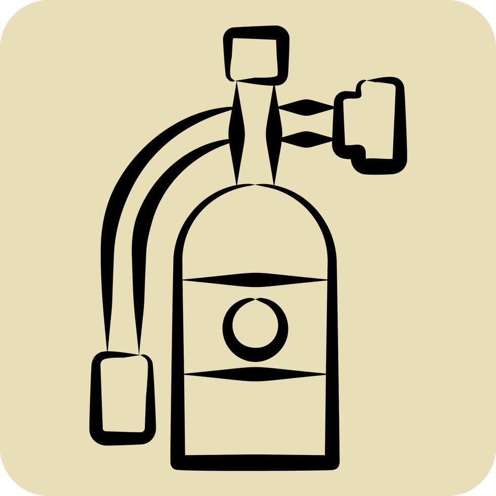 Icon Extinguisher. related to Airport symbol. hand drawn style. simple design illustration vector