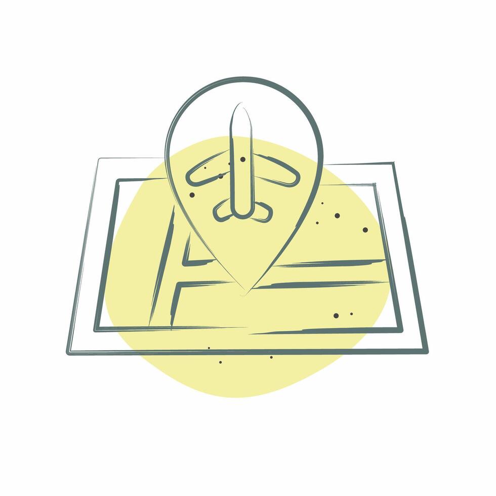 Icon Airport Location. related to Airport symbol. Color Spot Style. simple design illustration vector