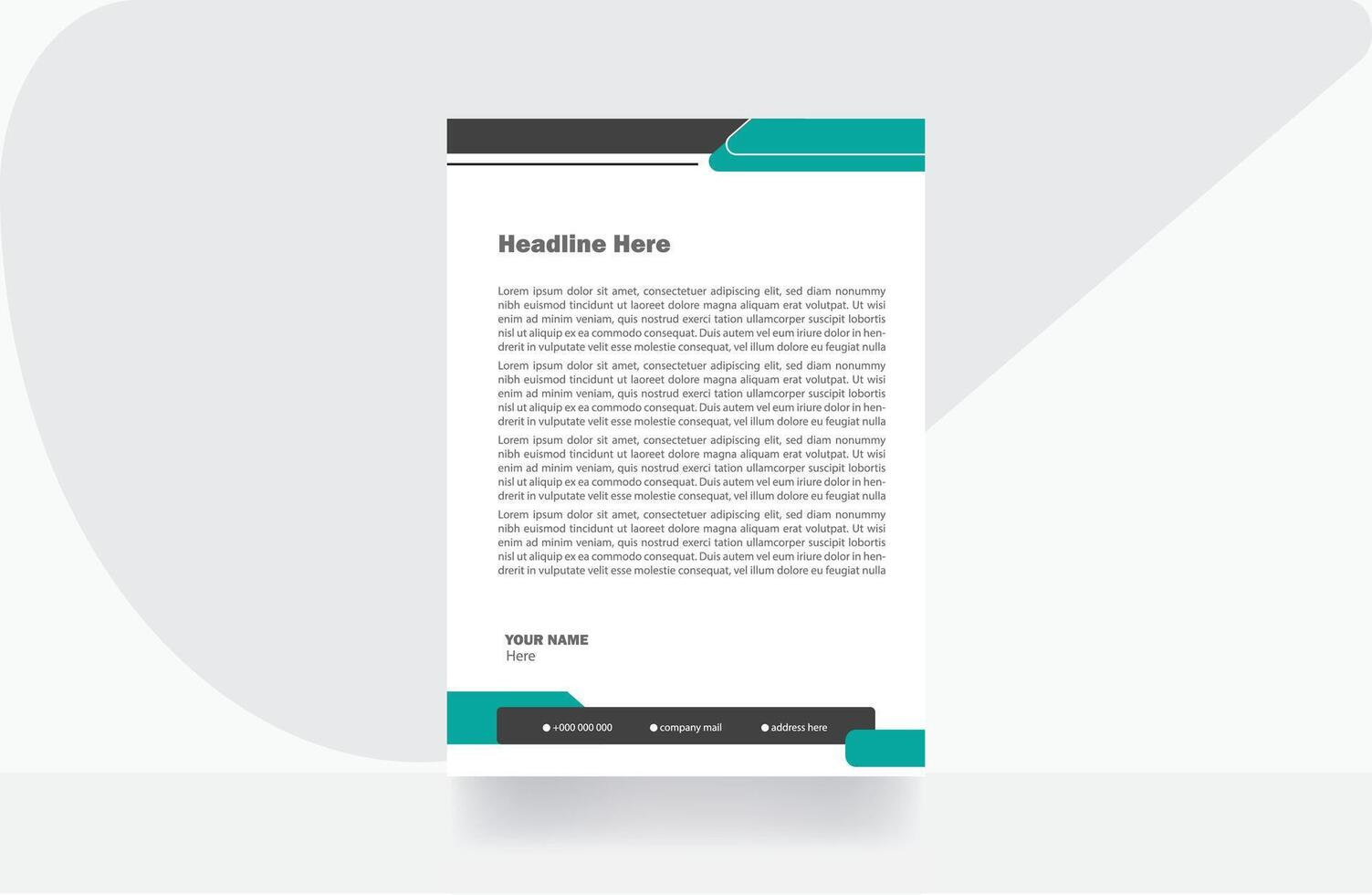letterhead design paper template vector