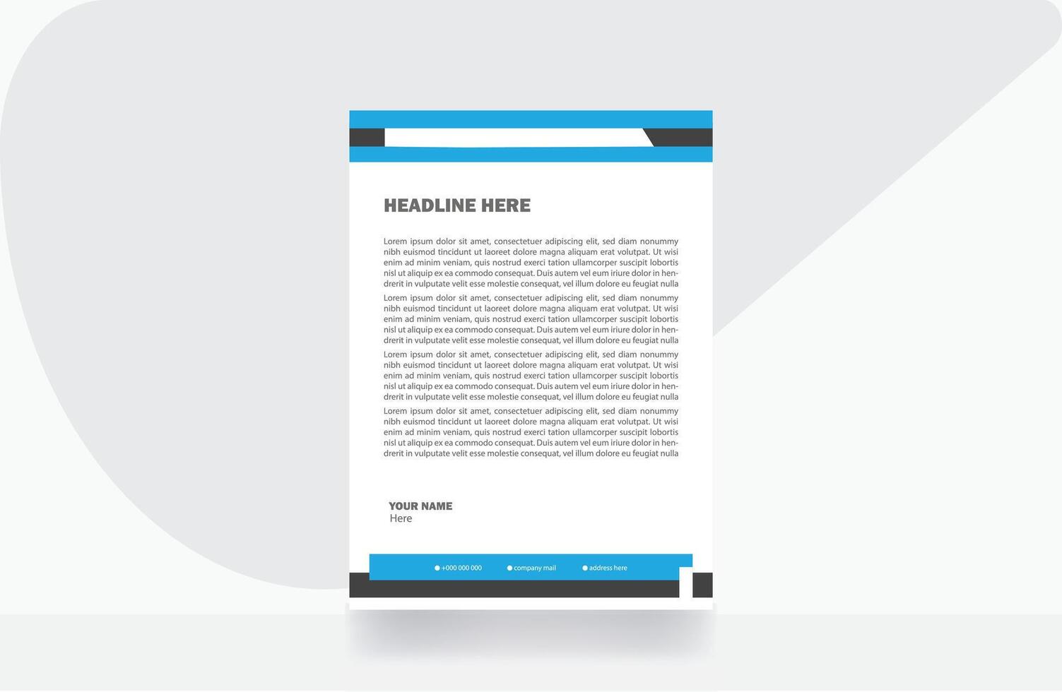 stationery letterhead design paper template vector