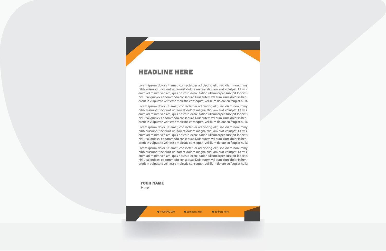 letterhead design paper template vector