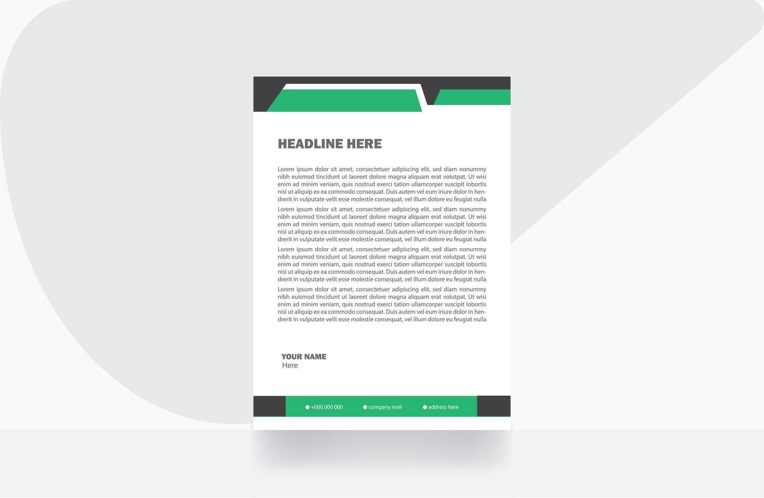 letterhead design paper template vector