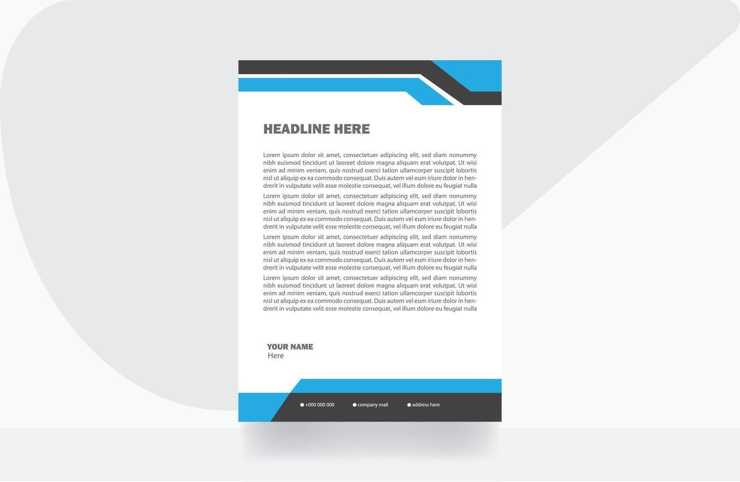 letterhead design paper template vector