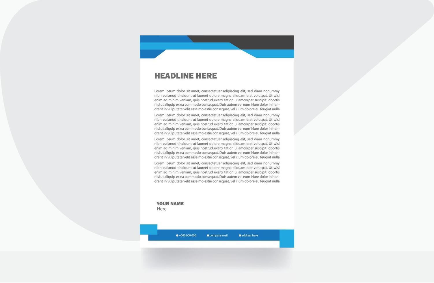 letterhead design paper template vector