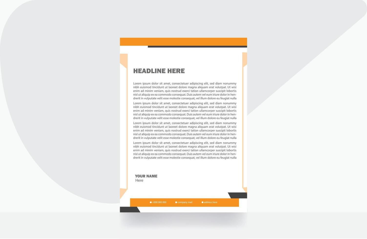 letterhead design paper template vector