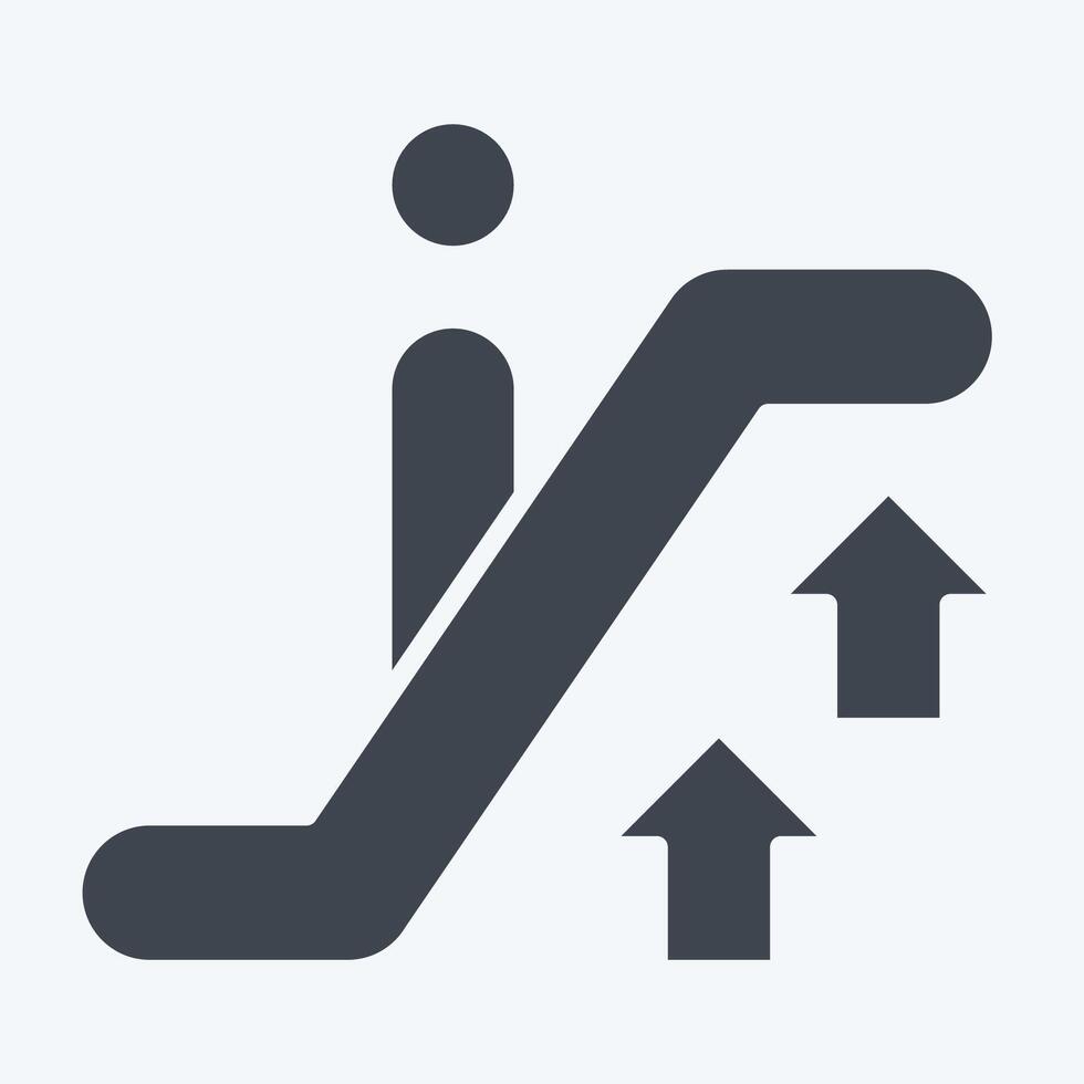 Icon Up Escalator. related to Airport symbol. glyph style. simple design illustration vector