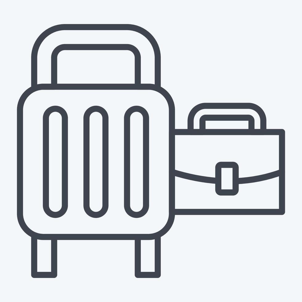 Icon Baggage. related to Airport symbol. line style. simple design illustration vector