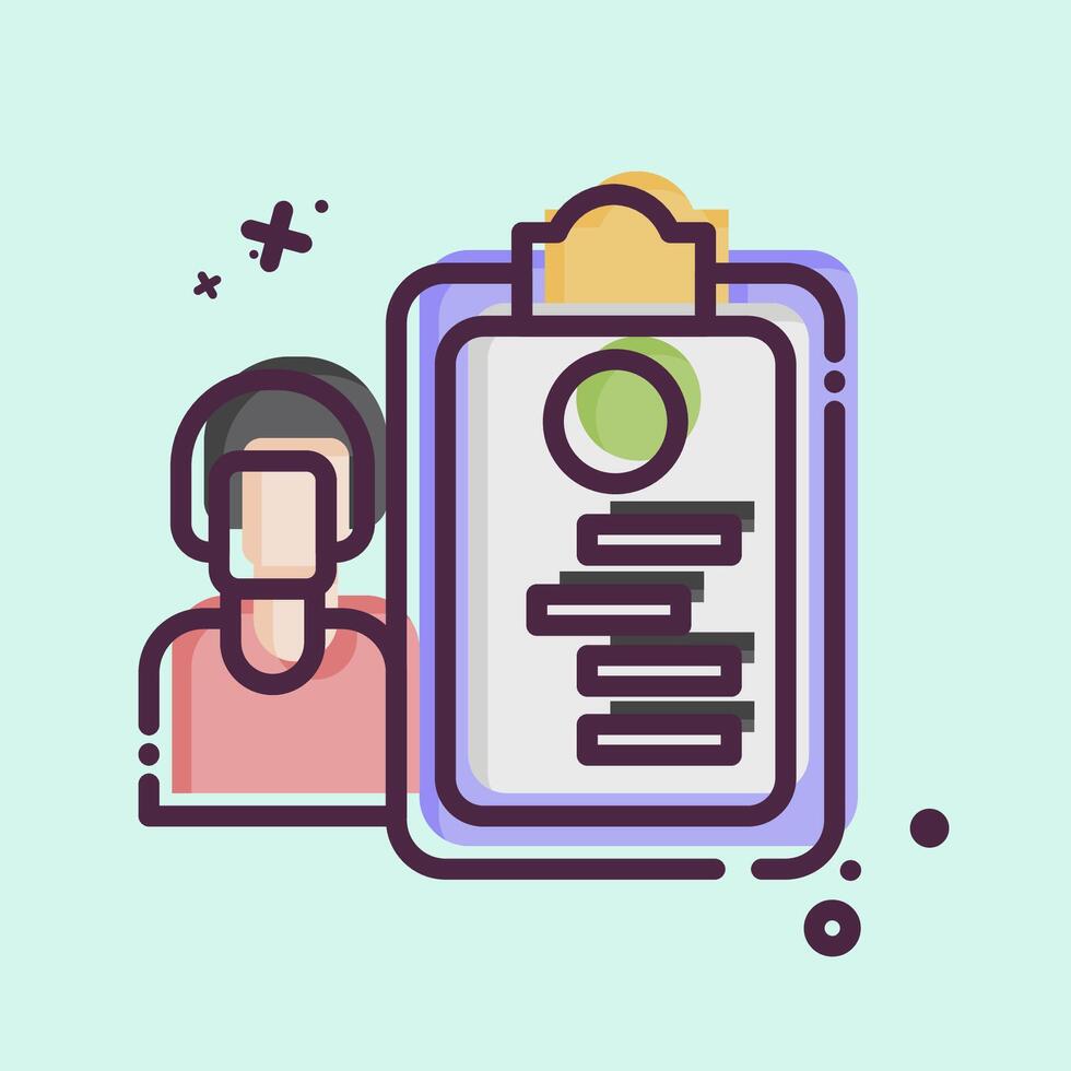 Icon Immigration Check. related to Airport symbol. MBE style. simple design illustration vector